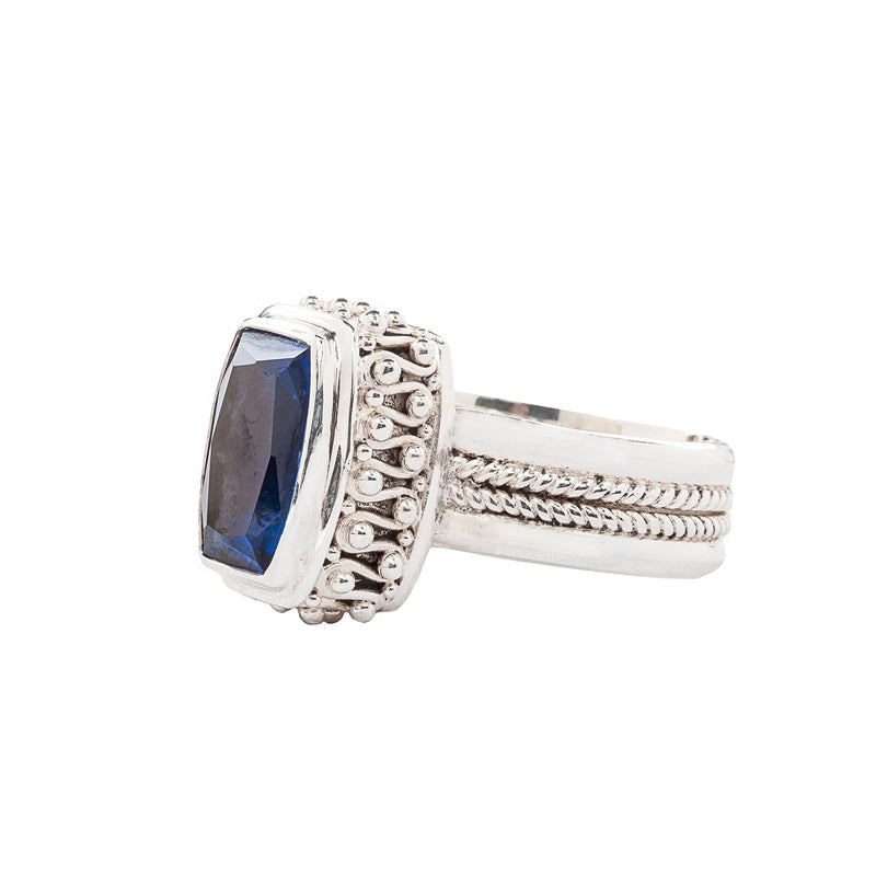 Handcrafted Sterling Silver Ring with Blue Quartz