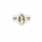 Handcrafted Sterling Silver Ring with Green Prehnite
