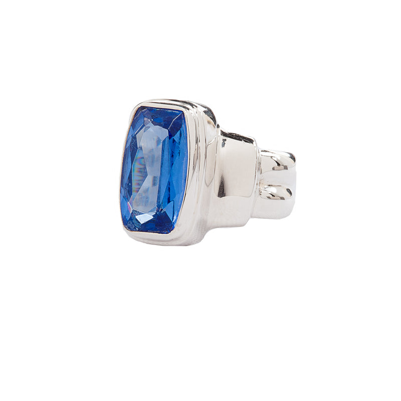 Sterling Silver Rectangle Quartz Ring