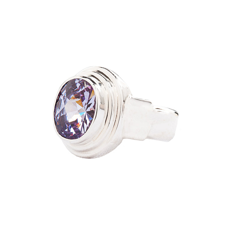 Sterling Silver Lavender Oval CZ Ring