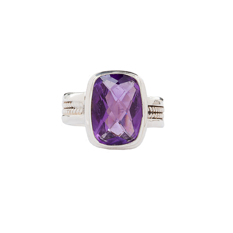 Purple Amethyst Sterling Silver Ring