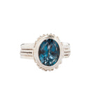 Blue Spinel Handcrafted Bali Style Sterling Silver Ring