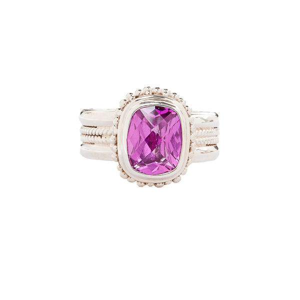 Rose Corundum Sterling Silver Ring