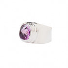 Fuchsia Faceted Rose Corundum Sterling Silver Ring