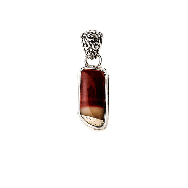 Mookaite Jasper Pendant with Handcrafted Sterling Silver Bail