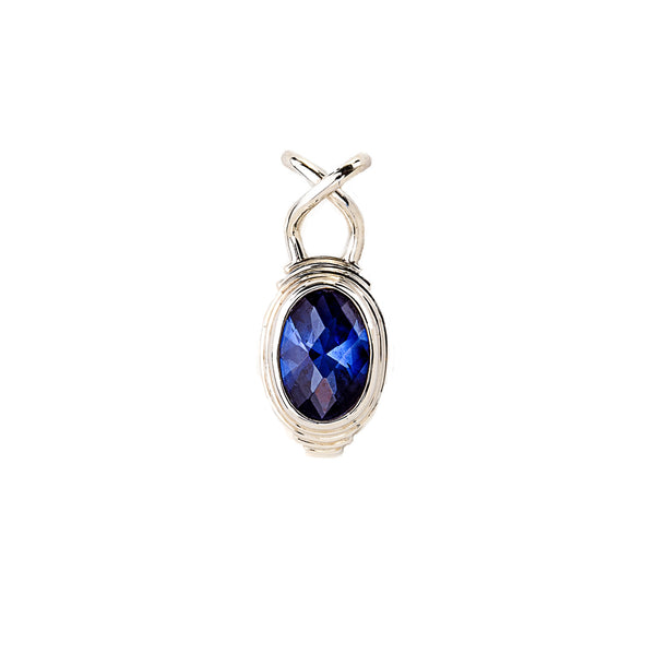 Blue Quartz Pendant set in Sterling Silver