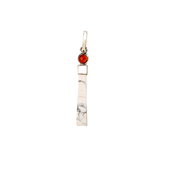 Howlite Pendant with Round Carnelian