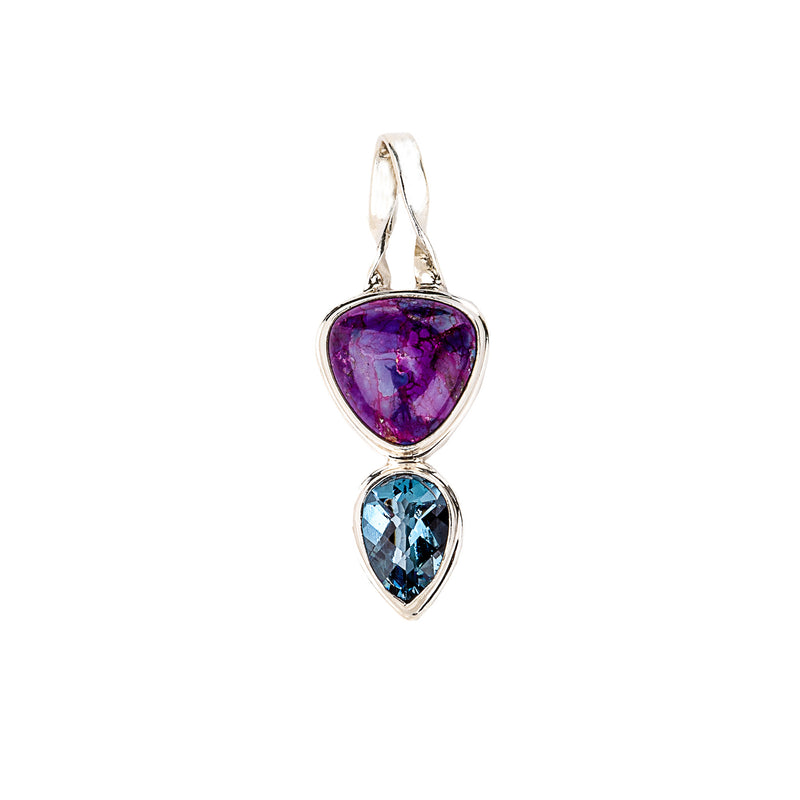 Aquamarine & Mohave Purple Turquoise Pendant