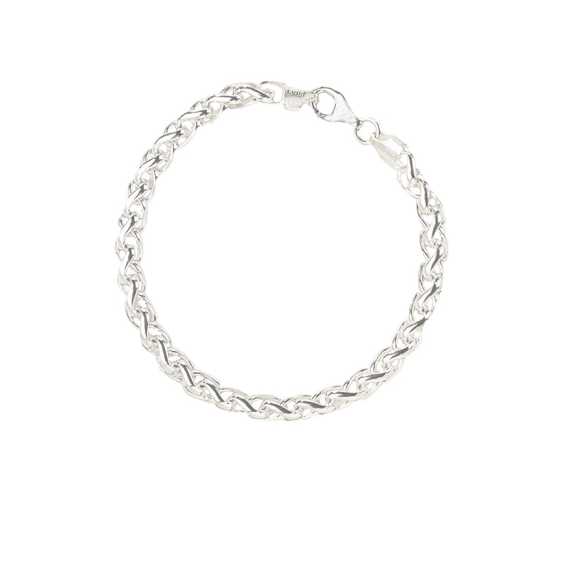 Sterling Silver Wheat Chain Bracelet