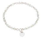 Sterling Silver Heart Front Toggle Chain Necklace
