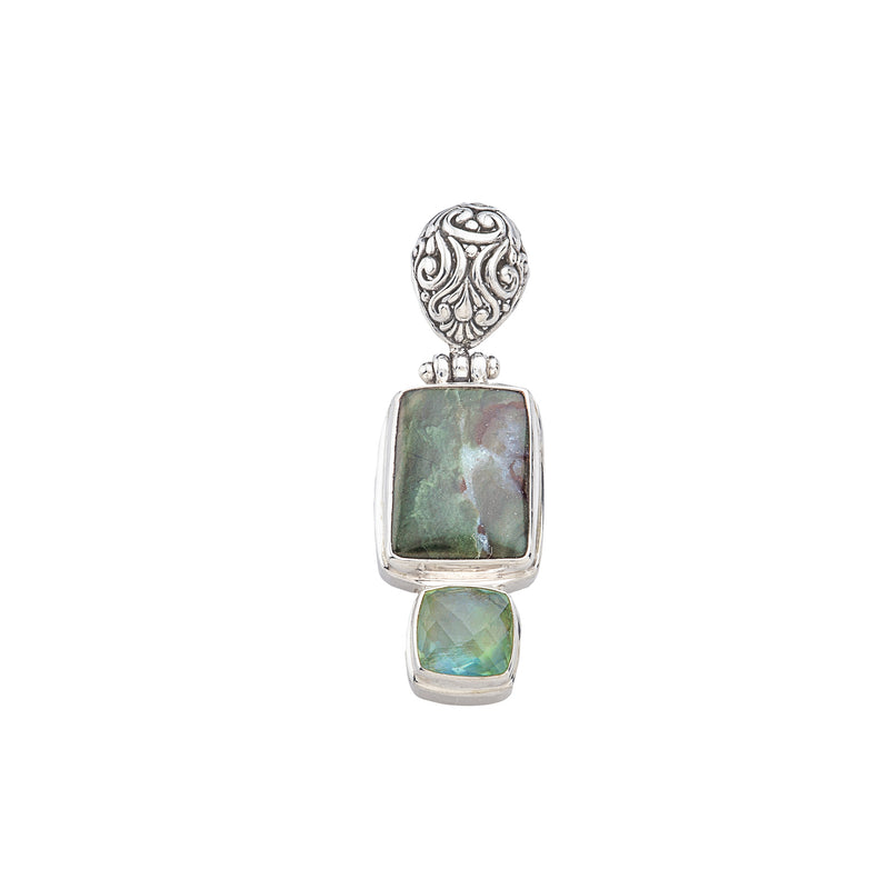 Seraphinite - Prehnite Designer Pendant