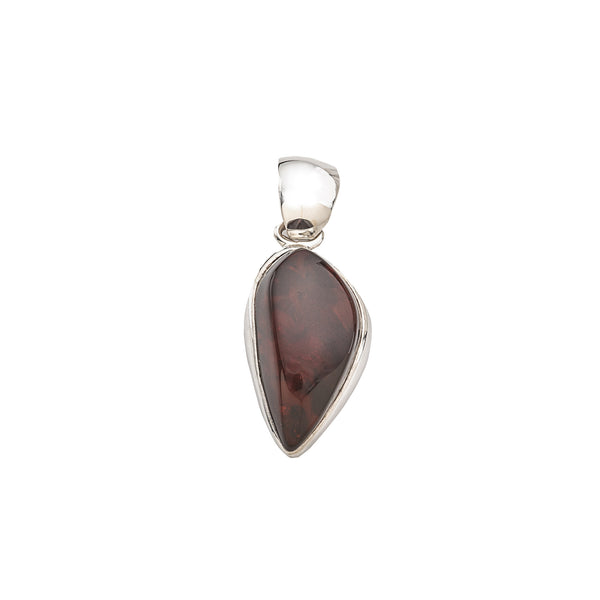 Dark Amber Sterling Silver Pendant