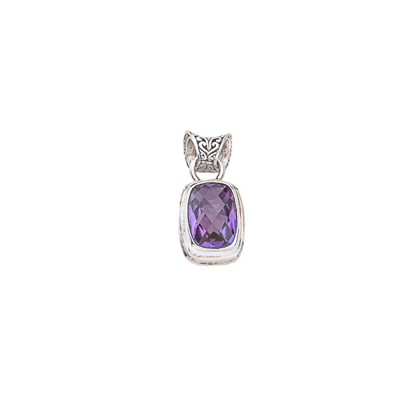 Faceted Purple Quartz Sterling Silver Pendant