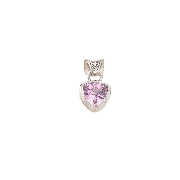Faceted Trillion Pink Quartz Pendant