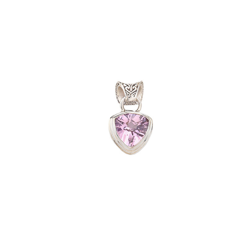 Faceted Trillion Pink Quartz Pendant