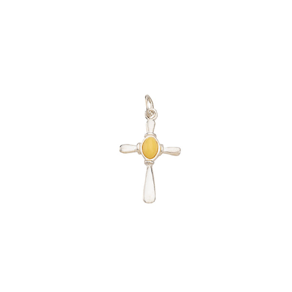 Amber Cross sterling SIlver