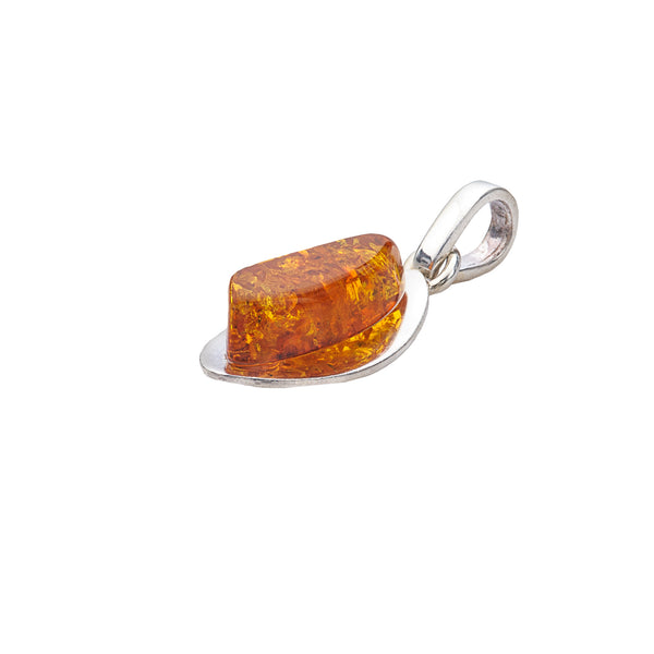 'Sparkling' Amber & Sterling Silver Pendant 