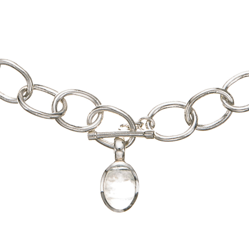 Moonstone Drop Pendant - Large Chain Ling Necklace