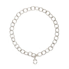 Large Link Sterling Silver Necklace with Oval Moonstone Pendant