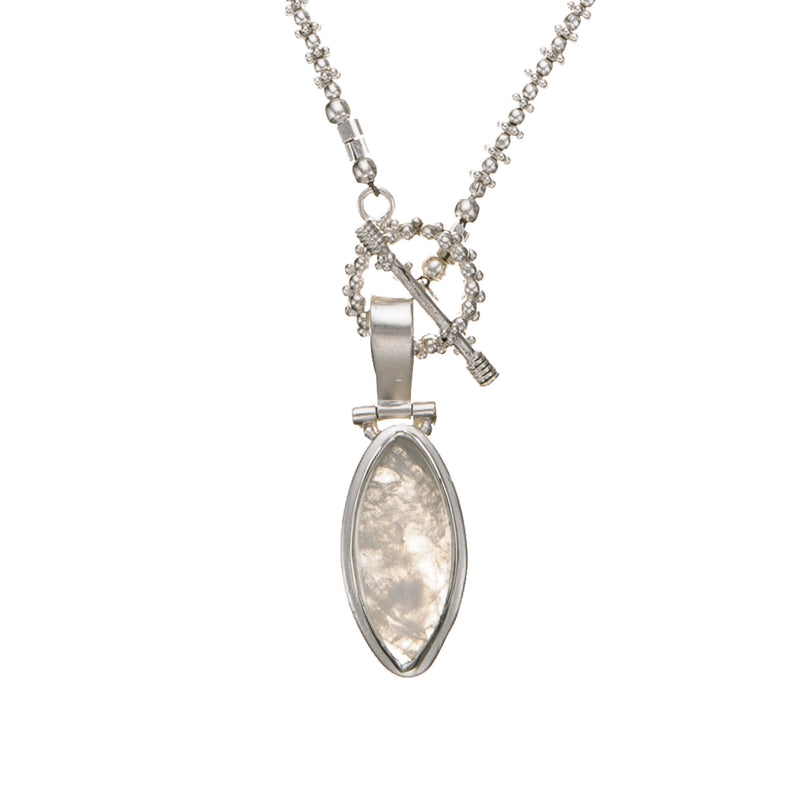 Marquis Moonstone Toggle Sterling Silver Necklace