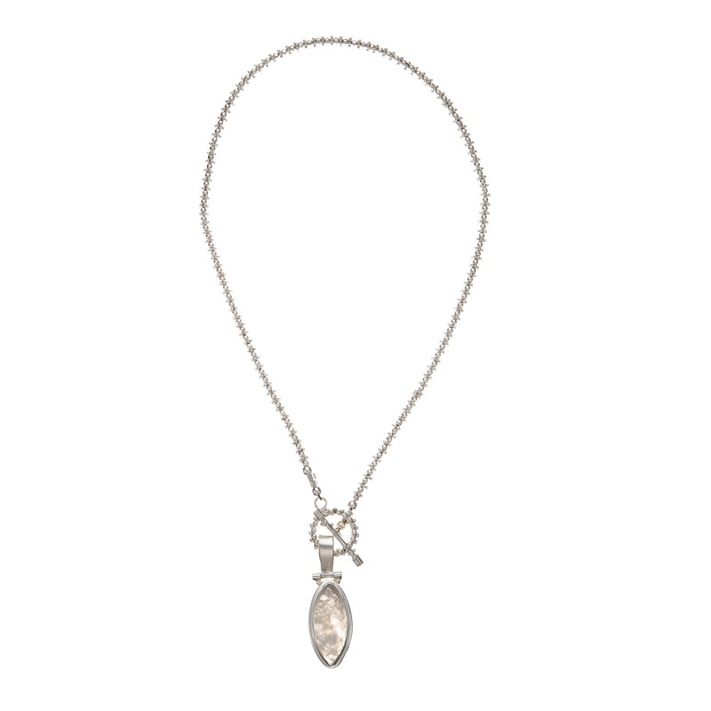 Marquis Moonstone Toggle Sterling Silver Necklace