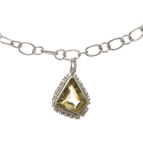 Citrine Pendant Large Link Necklace