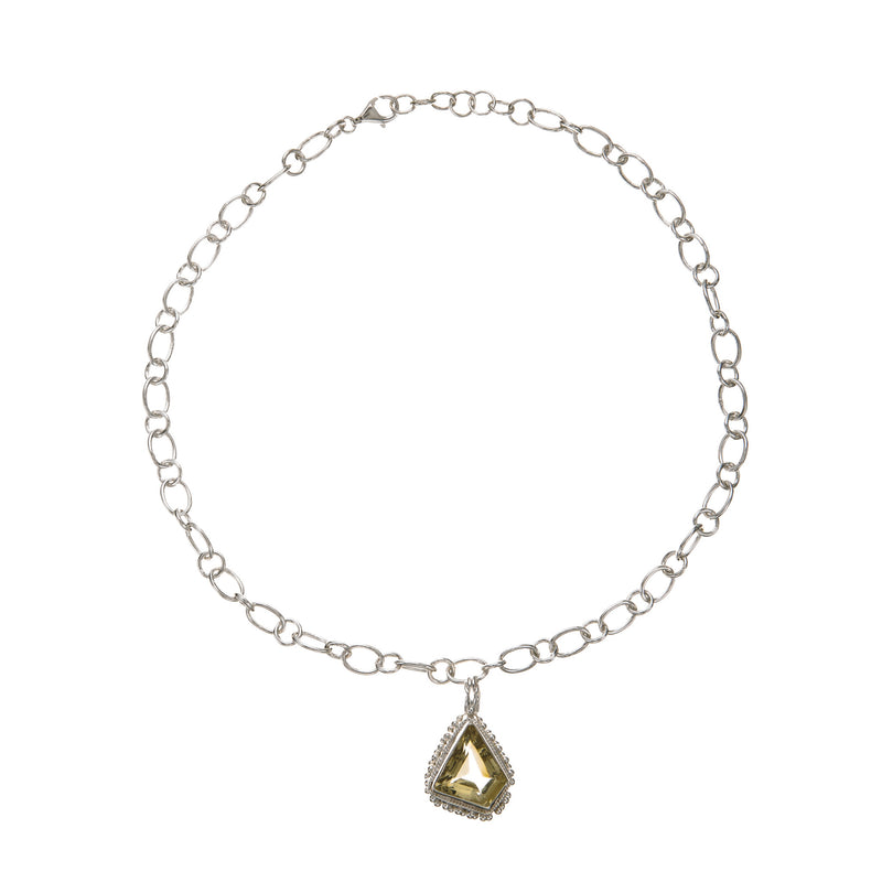 Citrine Pendant Link Necklace