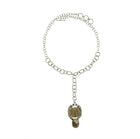 Picture Jasper Drop Pendant Sterling Silver Chain Link Necklace