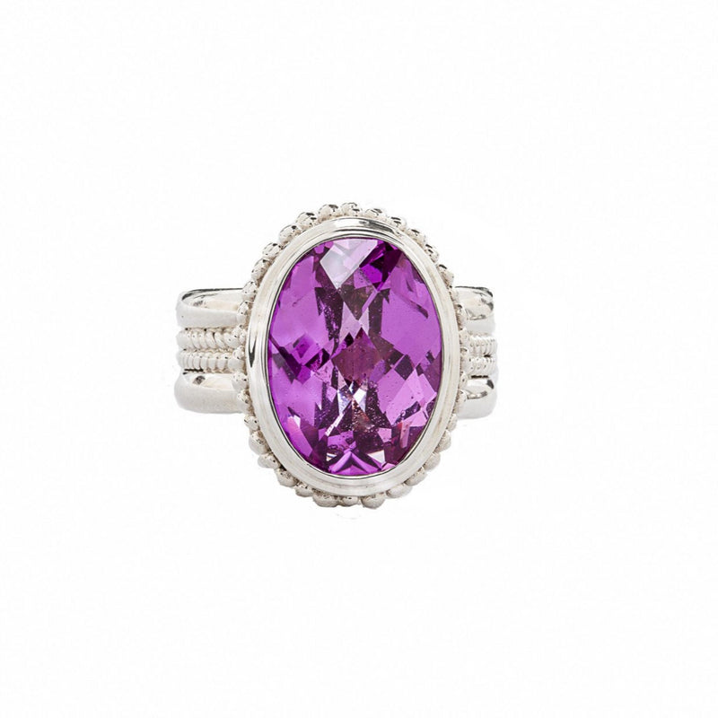 Rose Corundum Handcrafted Bali Style Sterling Silver Ring