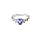 Tanzanite & Diamond Ring in 14K White Gold 