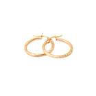 Hinged Hoop Diamond Cut Earrings 14K Yellow Gold