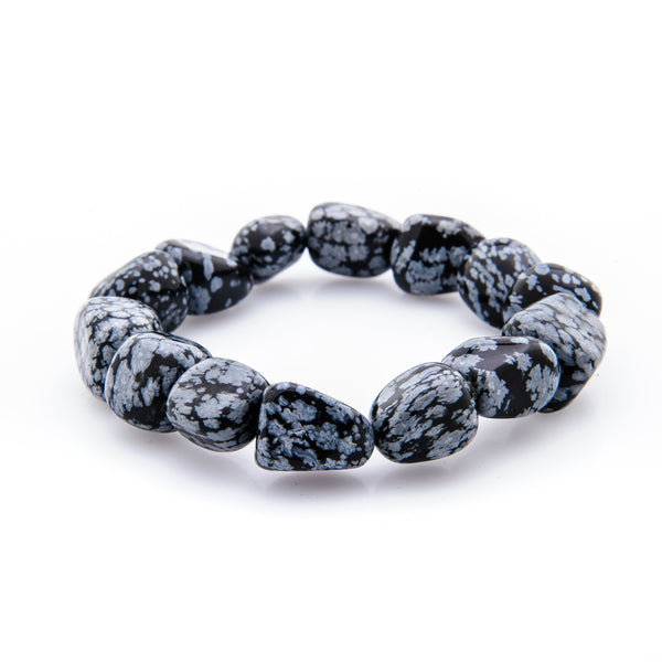 Snowflake Obsidian Stretch Bracelet