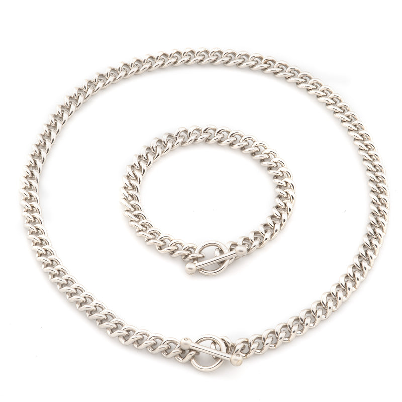Diamond Toggle Necklace and Matching Bracelet