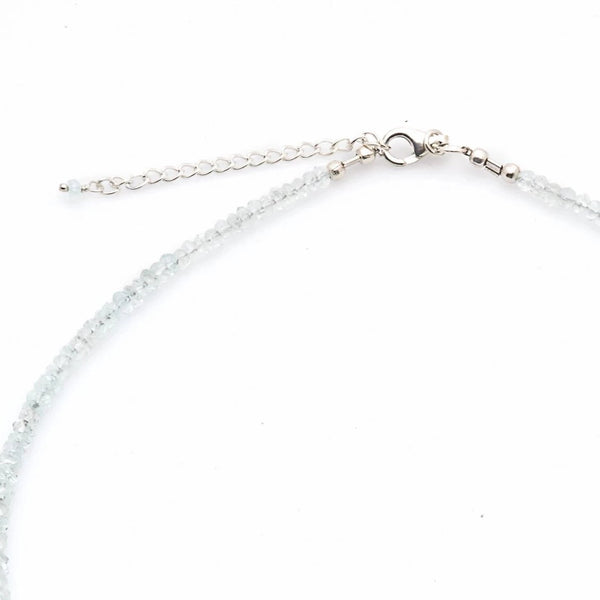Aquamarine Gemstone Necklace with Sterling Silver Clasp