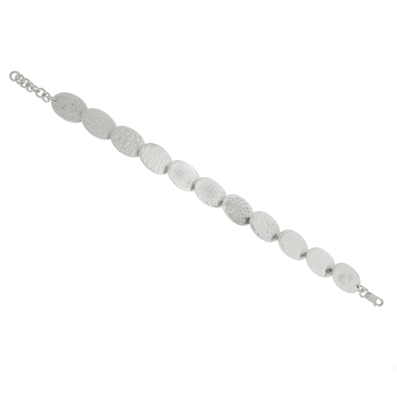Sterling Silver Hammered Link Braclet