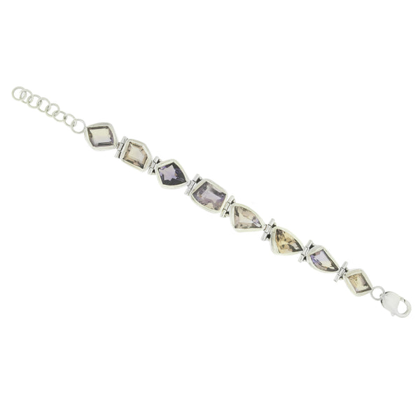 Ametrine & Sterling Silver Link Bracelet