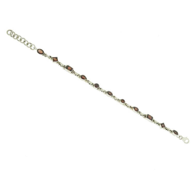 Sterling Silver Garnet Bracelet