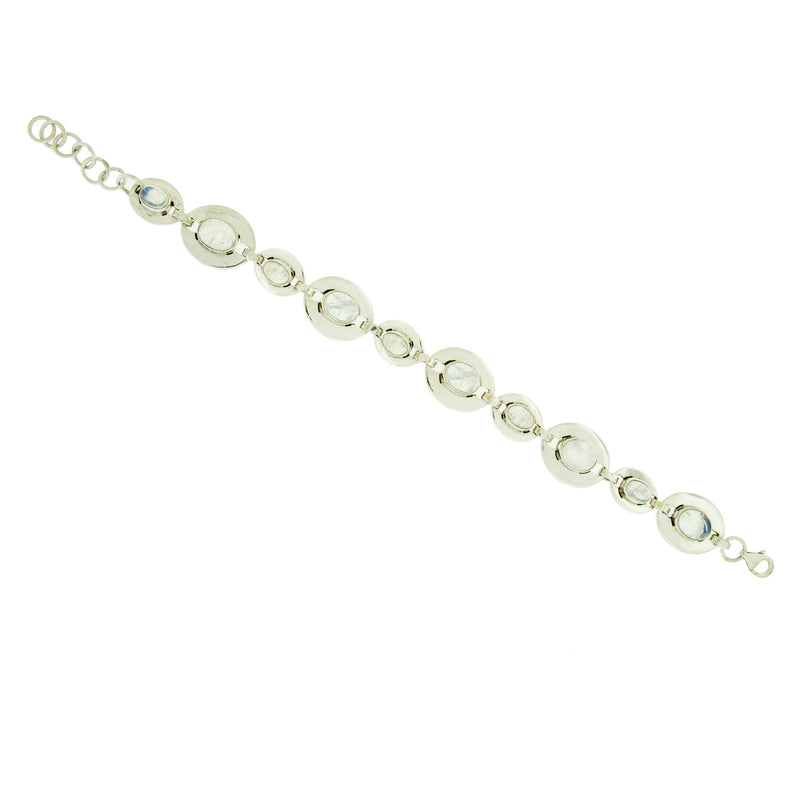 Rainbow Moonstone Sterling Silver Bracelet