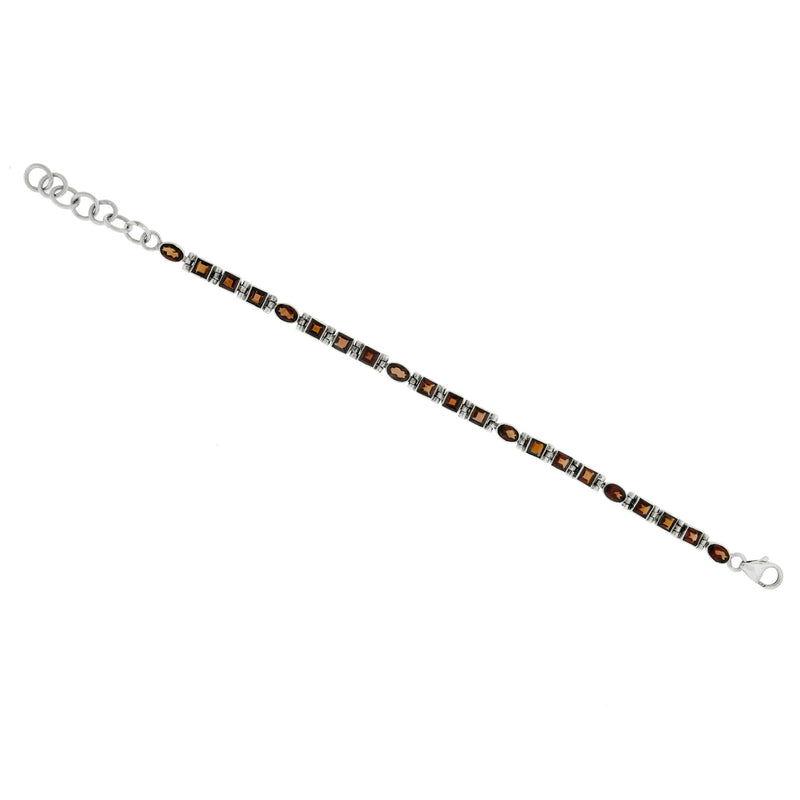 Garnet Sterling Silver Bracelet