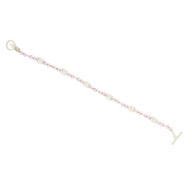 Pink Swarovski and Pearl Bracelet