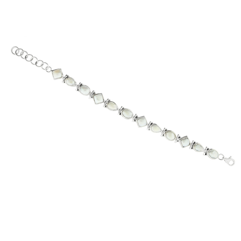 Multi Colored Pearl Sterling Silver Bracelet