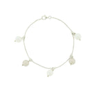 Sterling Silver Bracelet White and Brown Pearls
