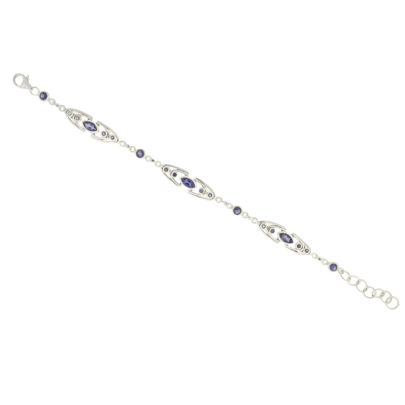 Blue Iolite Sterling Silver Bracelet