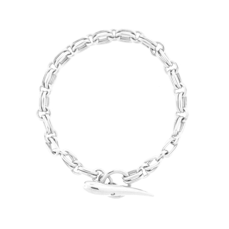 Men's Diamond Italian Horn Sterling Silver Bracelet 