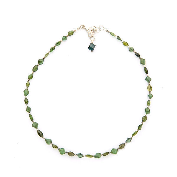 Green Faceted Tourmaline Necklace